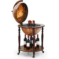 Hausbar Antik Barwagen Globus mit Rollen Deckel Cocktailbar Wiskybar Weltkugel mit Bodenplatte