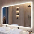 Bluetooth Badspiegel-mit-Beleuchtung 140x80cm Entfoggen Led-Badezimmerspiegel-mit-Licht 3 Farben