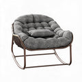 Bequemer Papasan Schaukelstuhl fuer Garten Terrasse Outdoor Ei-Stuhl mit komfortablem Kissen und stabilem Metallrahmen Ideal als Relax Lesesessel auf