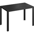 Gartentisch Schwarz 115x71 cm 6 Personen Metallgestell Garten Esstisch