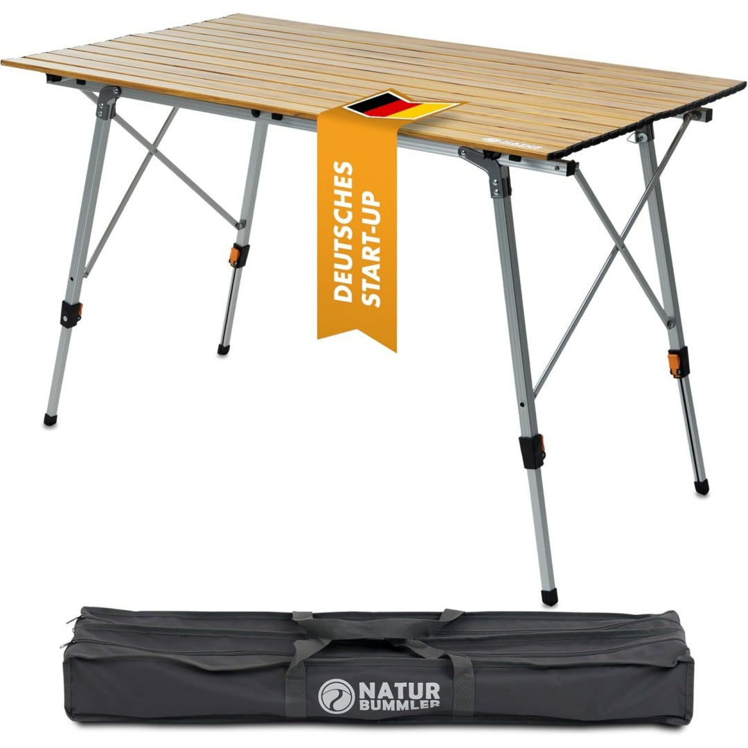 Campingtisch klappbar hoehenverstellbar SOLID-LITEC+ federleichter Aluminium Klapptisch mit Anti Rostschutz - Faltbarer Outdoor Tisch