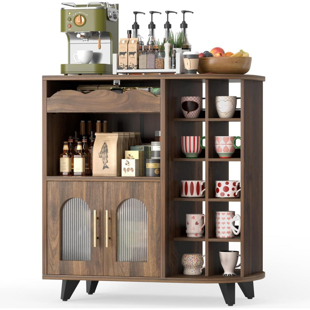 Kuechenschrank Rot 40x80x91cm Kaffeeschrank mit Tassenhalter Kommode mit Tueren