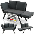Gartenbank Calvia bis zu 3 Personen Sitzen oder liegen im Freien klappbare Multifunktionsbank Sonnenliege Gartensofa Outdoor wetterfest bis 240 kg
