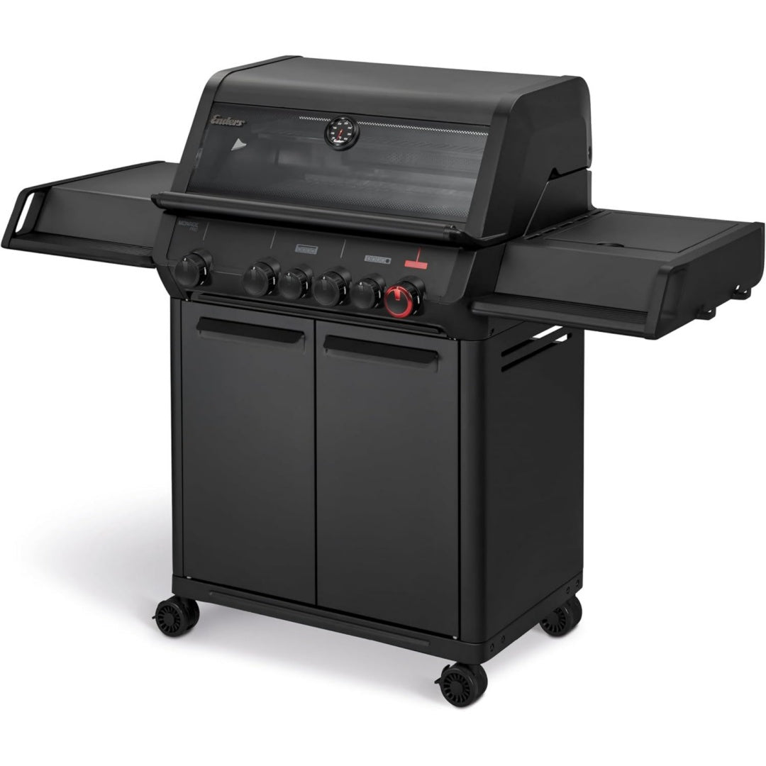 Gasgrill Rot 4-Edelstahlbrenner Seitenkocher