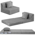Klappbares Futon-Stuhlbett fuer Kinder Grau Graues Dreifach-Faltbares Umwandelbares Kleinkind-Sofa-Matratze Schaumstoff-Bodencouch zum