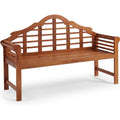 Gartenbank Wetterfest FSC-Zertifiziert 240kg Belastbar 2-Sitzer Armlehne Rueckenlehne Garten Balkon Holzbank Eukalyptus Braun holz 135x56cm