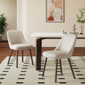 Esszimmerstuehle 2er Set Beige Polsterstuehl mit Rueckenlehne Kuechen Stuehle