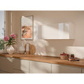 Kueche Haengeschrank Push-to-Open Fronten Und Korpus Weiss hochglanz 90x35x32 cm Ohne Griffe Mit Vertikalem Innenfach