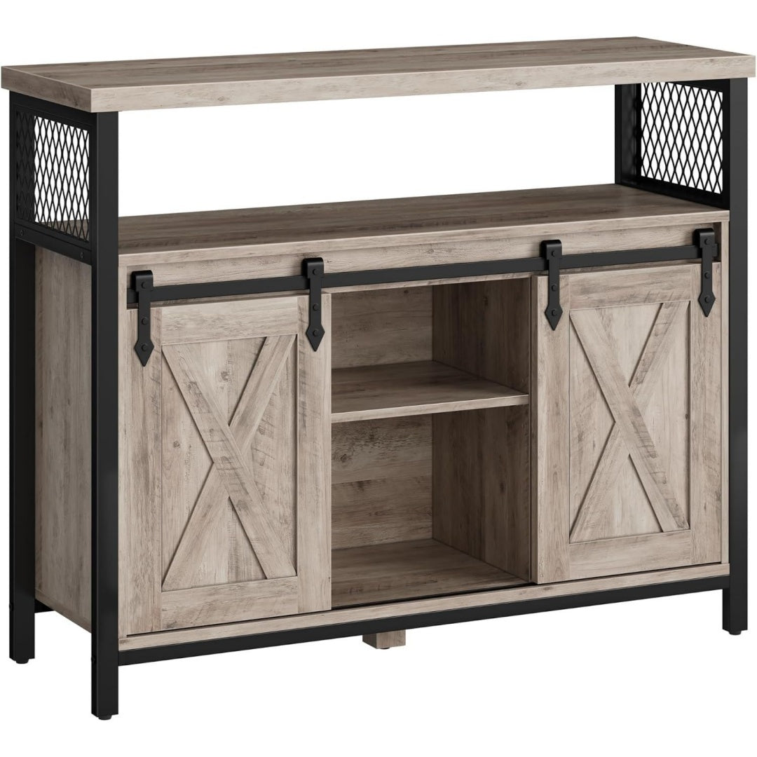 Sideboard Schwarz 33 x 100 x 80 cm Kuechenschrank mit 2 Schiebetueren