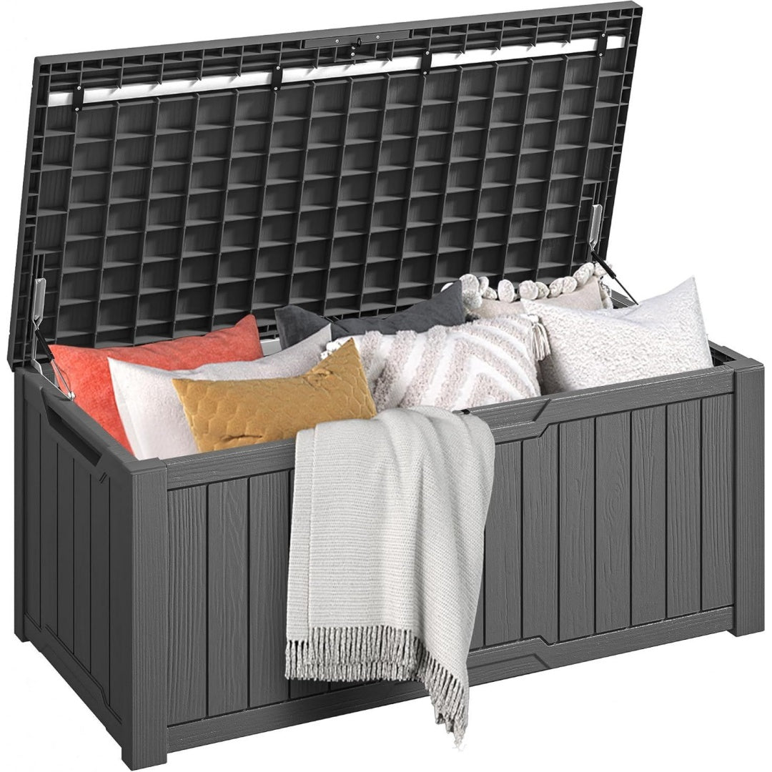 Gartenbox450 Liter .6x60cmAuflagenbox Aufbewahrungsbox Garten Kissenbox Outdoor Gartentruhe Wasserdicht GasdruckfederFuer Sitzauflagen