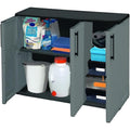 Gartenschrank 3-tuerig Wetterfest Outdoor Schrank Kunststoff Mehrzweckschrank Aufbewahrungsschrank Allzweckschrank Balkonschrank