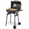 Holzkohlegrill - Holzkohle Grillwagen mit Deckel Grill Griff Schwarz Grillrost und Thermometer Holzkohlegrill gross