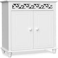 Kommode Wohnzimmer Flur Sideboard 2 Tueren Landhaus Stil Schlafzimmer Kommodenschrank herausnehmbarer Boden Schmal Weiss holz 76x65x35cm