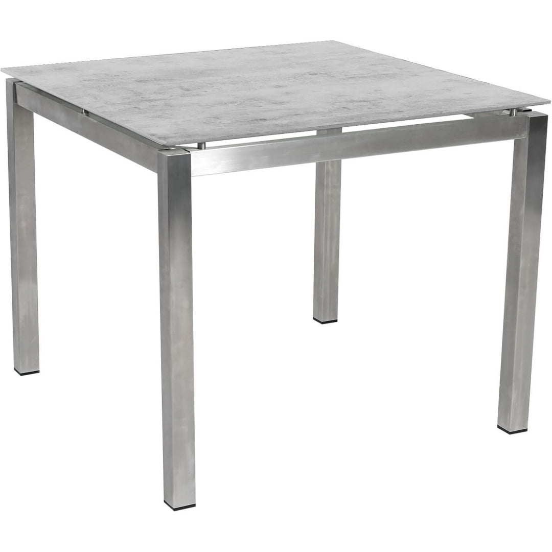 Bistrotisch Sydney Glaskeramikplatte ca./Grau silber 90 x 74 x 90 cm